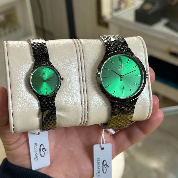 ساعت بند سبز ست صفحه سبز تاریخ دار 