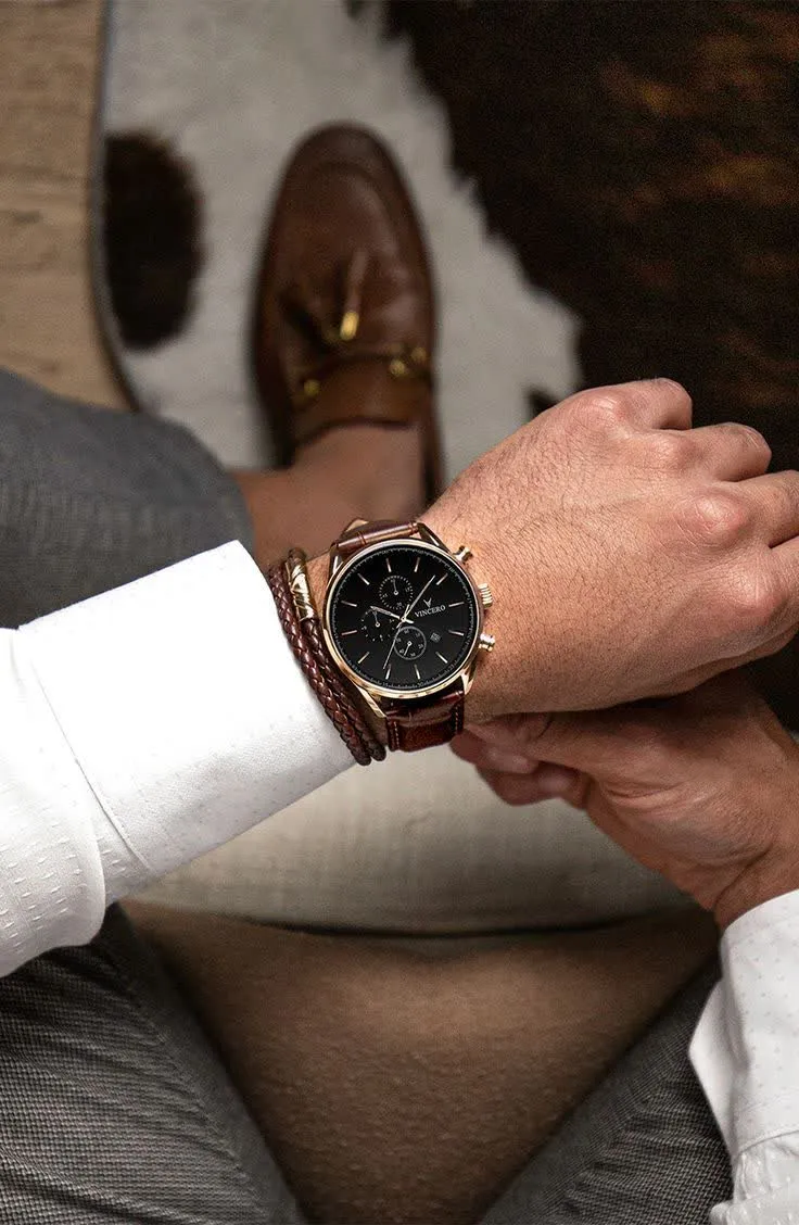  ساعت بند چرمی صفحه مشکی مردانه