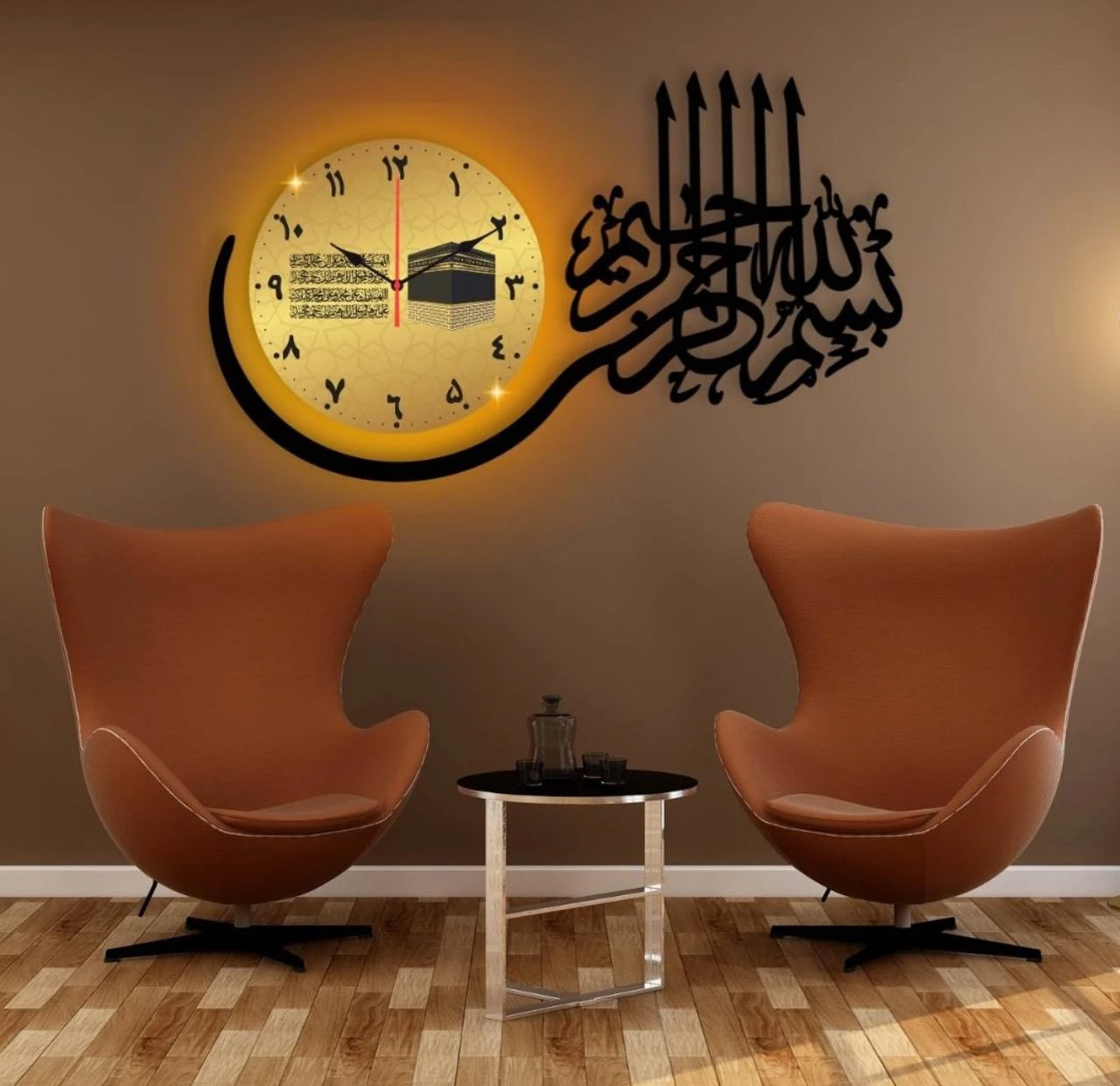 ساعت دیواری مذهبی طرح بسم الله