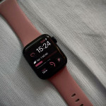 اپل واچ قاب آبی بند صورتی