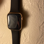 اپل واچ قاب رزگلد بند مشکی