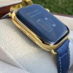 اپل واچ قاب طلایی بند آبی