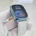 اپل واچ قاب آبی بند سفید