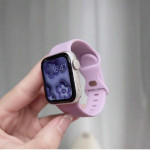 اپل واچ قاب نقره ای بند یاسی