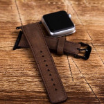 اپل واچ قاب آلومینومی بند قهوه‌ای