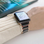 اپل واچ قاب خاکستری بند مشکی طلایی