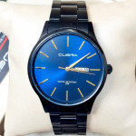 ساعت مشکی صفحه آبی