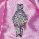 ساعت فول نگین صفحه گرد