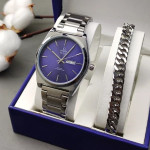 ساعت نقره ای صفحه بنفش