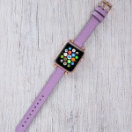 اپل واچ قاب طلایی بند یاسی