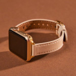 اپل واچ قاب طلایی بند بژ