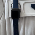 اپل واچ قاب خاکستری بند آبی