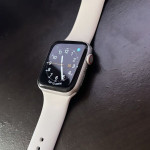 اپل واچ قاب نقره ای بند سفید