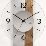 ساعت دیواری شیشه ای بلوط