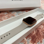 اپل واچ قاب رزگلد بند خاکستری