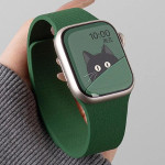 اپل واچ قاب نقره ای بند سبز