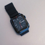 اپل واچ قاب آبی بند خاکستری