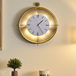 ساعت دیواری طلایی سفید