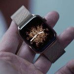 اپل واچ قاب قرمز بند رزگلد