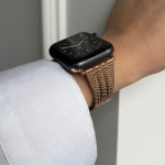 اپل واچ قاب آبی بند رزگلد