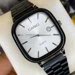 ساعت مشکی صفحه نقره ای