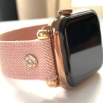 اپل واچ قاب طلایی بند صورتی