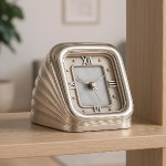 ساعت رومیزی صفحه نقره ای