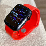 اپل واچ قاب مشکی بند قرمز