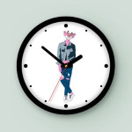 ساعت دیواری طرح پلنگ صورتی