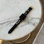 اپل واچ قاب سبز بند مشکی طلایی