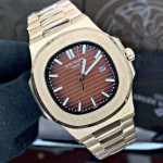 ساعت طلایی صفحه قهوه ای