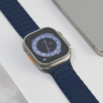 اپل واچ قاب استیل بند آبی