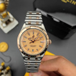 ساعت نقره ای صفحه کرم