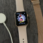 اپل واچ قاب رزگلد بند بژ