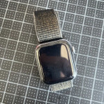 اپل واچ قاب نقره ای بند خاکستری