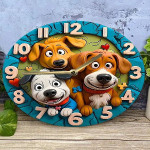 ساعت دیواری طرح سگ های نگهبان