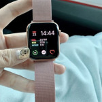 اپل واچ قاب نقره ای بند رزگلد