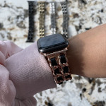 اپل واچ قاب قرمز بند مشکی طلایی