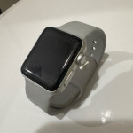 اپل واچ قاب نقره ای بند طوسی