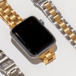 اپل واچ قاب استیل بند طلایی