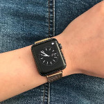 اپل واچ قاب سبز بند رزگلد