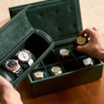 جعبه ساعت مخمل سبز