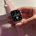 اپل واچ قاب استیل بند صورتی
