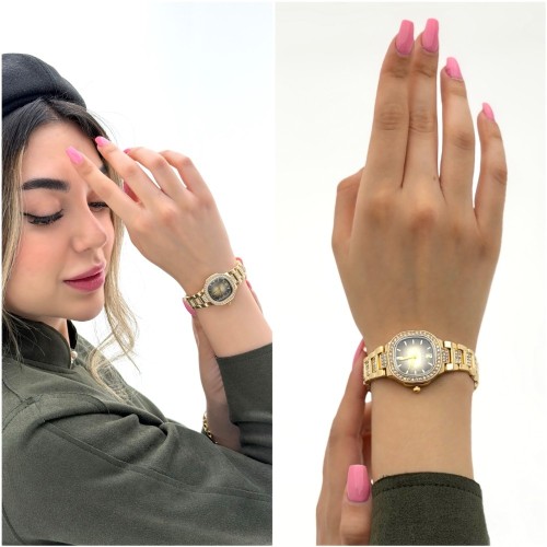 ساعت زنانه زنجیری نگین دار