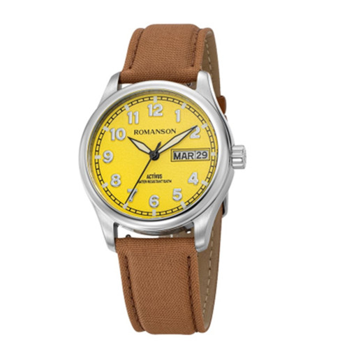ساعت مچی مردانه رومانسون مدل AL4BS015FMTWAY2B-YELLOW